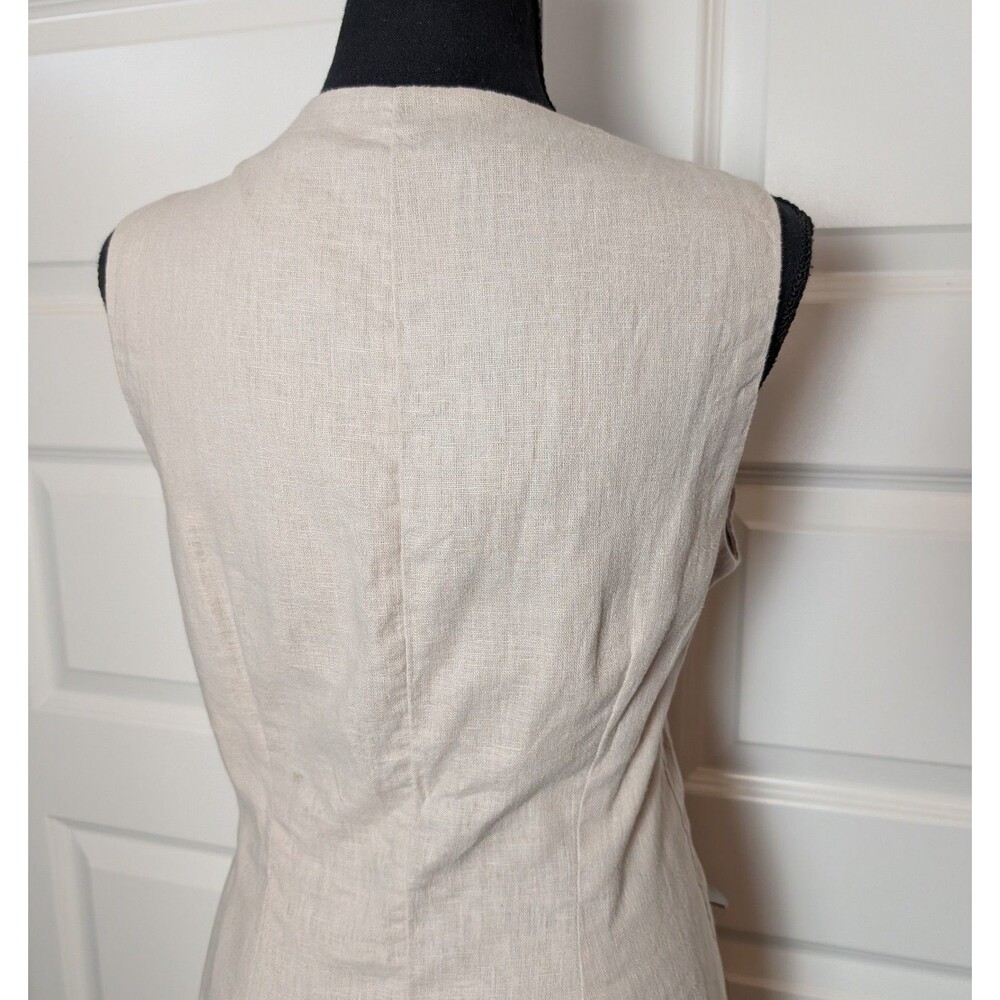 Abercrombie & Fitch Size S The Mara Dress Blazer Vest Mini Linen Blend Oatmeal - Picture 6 of 10